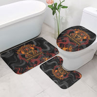 Firefighter German Shepherd Dad Bathroom Set Vintage Fire Flames Sunset City Skyline - Always By My Side