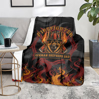 Firefighter German Shepherd Dad Blanket Vintage Fire Flames Sunset City Skyline - Always By My Side