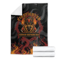 Firefighter German Shepherd Dad Blanket Vintage Fire Flames Sunset City Skyline - Always By My Side