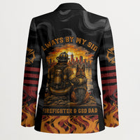 Firefighter German Shepherd Dad Blazer Vintage Fire Flames Sunset City Skyline - Always By My Side
