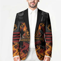 Firefighter German Shepherd Dad Blazer Vintage Fire Flames Sunset City Skyline - Always By My Side