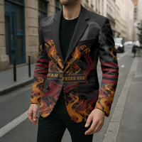 Firefighter German Shepherd Dad Blazer Vintage Fire Flames Sunset City Skyline - Always By My Side