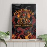 Firefighter German Shepherd Dad Canvas Wall Art Vintage Fire Flames Sunset City Skyline - Always By My Side