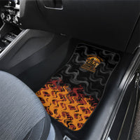 Firefighter German Shepherd Dad Car Mats Vintage Fire Flames Sunset City Skyline - Always By My Side