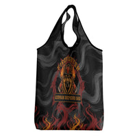 Firefighter German Shepherd Dad Grocery Bag Vintage Fire Flames Sunset City Skyline - Always By My Side