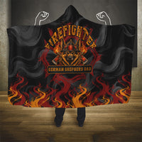 Firefighter German Shepherd Dad Hooded Blanket Vintage Fire Flames Sunset City Skyline - Always By My Side