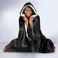 Firefighter German Shepherd Dad Hooded Blanket Vintage Fire Flames Sunset City Skyline - Always By My Side