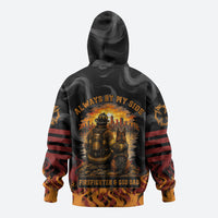 Firefighter German Shepherd Dad Hoodie Vintage Fire Flames Sunset City Skyline - Always By My Side