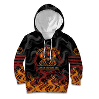 Firefighter German Shepherd Dad Kid Hoodie Vintage Fire Flames Sunset City Skyline - Always By My Side