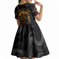Firefighter German Shepherd Dad Kid Short Sleeve Dress Vintage Fire Flames Sunset City Skyline - Always By My Side