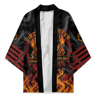 Firefighter German Shepherd Dad Kimono Vintage Fire Flames Sunset City Skyline - Always By My Side