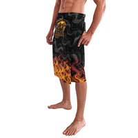 Firefighter German Shepherd Dad Lavalava Vintage Fire Flames Sunset City Skyline - Always By My Side
