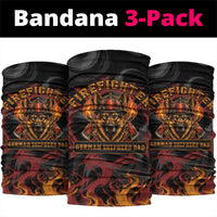Firefighter German Shepherd Dad Neck Gaiter Vintage Fire Flames Sunset City Skyline - Always By My Side