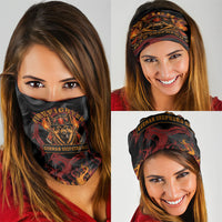 Firefighter German Shepherd Dad Neck Gaiter Vintage Fire Flames Sunset City Skyline - Always By My Side