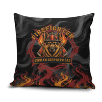 Firefighter German Shepherd Dad Pillow Cover Vintage Fire Flames Sunset City Skyline - Always By My Side