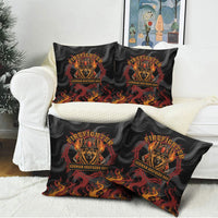 Firefighter German Shepherd Dad Pillow Cover Vintage Fire Flames Sunset City Skyline - Always By My Side