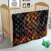 Firefighter German Shepherd Dad Quilt Vintage Fire Flames Sunset City Skyline - Always By My Side