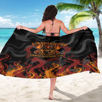 Firefighter German Shepherd Dad Sarong Vintage Fire Flames Sunset City Skyline - Always By My Side