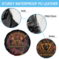 Firefighter German Shepherd Dad Spare Tire Cover Vintage Fire Flames Sunset City Skyline - Always By My Side