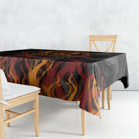 Firefighter German Shepherd Dad Tablecloth Vintage Fire Flames Sunset City Skyline - Always By My Side