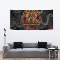 Firefighter German Shepherd Dad Tapestry Vintage Fire Flames Sunset City Skyline - Always By My Side