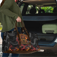 Firefighter German Shepherd Dad Travel Bag Vintage Fire Flames Sunset City Skyline - Always By My Side