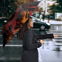 Firefighter German Shepherd Dad Umbrella Vintage Fire Flames Sunset City Skyline - Always By My Side