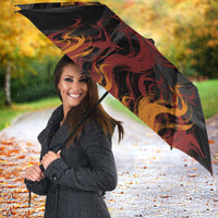 Firefighter German Shepherd Dad Umbrella Vintage Fire Flames Sunset City Skyline - Always By My Side
