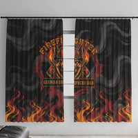 Firefighter German Shepherd Dad Window Curtain Vintage Fire Flames Sunset City Skyline - Always By My Side