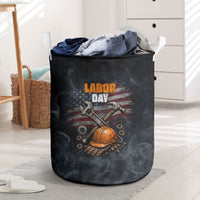 Labor Day Laundry Basket Strong Hands Build Nations Patriotic Grunge Tools