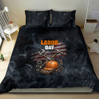 Labor Day Bedding Set Strong Hands Build Nations Patriotic Grunge Tools