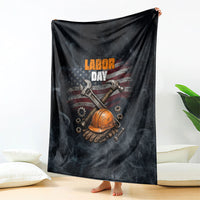 Labor Day Blanket Strong Hands Build Nations Patriotic Grunge Tools