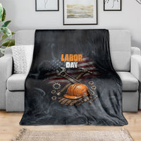 Labor Day Blanket Strong Hands Build Nations Patriotic Grunge Tools