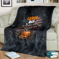 Labor Day Blanket Strong Hands Build Nations Patriotic Grunge Tools