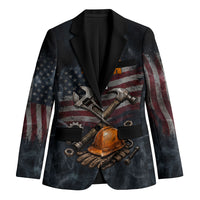 Labor Day Blazer Strong Hands Build Nations Patriotic Grunge Tools