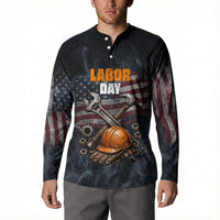 Labor Day Button Sweatshirt Strong Hands Build Nations Patriotic Grunge Tools