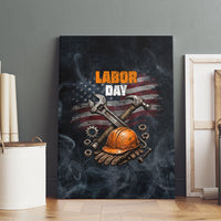 Labor Day Canvas Wall Art Strong Hands Build Nations Patriotic Grunge Tools