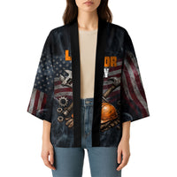 Labor Day Kimono Strong Hands Build Nations Patriotic Grunge Tools