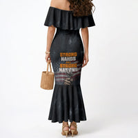 Labor Day Mermaid Dress Strong Hands Build Nations Patriotic Grunge Tools