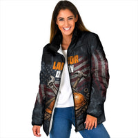 Labor Day Padded Jacket Strong Hands Build Nations Patriotic Grunge Tools