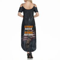 Labor Day Summer Maxi Dress Strong Hands Build Nations Patriotic Grunge Tools