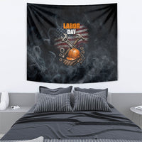 Labor Day Tapestry Strong Hands Build Nations Patriotic Grunge Tools
