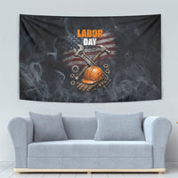 Labor Day Tapestry Strong Hands Build Nations Patriotic Grunge Tools