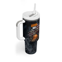 Labor Day Tumbler With Handle Strong Hands Build Nations Patriotic Grunge Tools