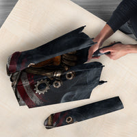 Labor Day Umbrella Strong Hands Build Nations Patriotic Grunge Tools