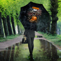 Labor Day Umbrella Strong Hands Build Nations Patriotic Grunge Tools