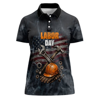 Labor Day Women Polo Shirt Strong Hands Build Nations Patriotic Grunge Tools