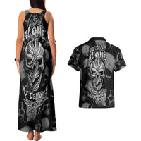 Skull Pattern Couples Matching Tank Maxi Dress and Hawaiian Shirt I'm Never Alone - My Demon Are With Me 24/7 - Wonder Print Shop