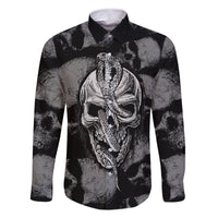 Skull Pattern Family Matching Long Sleeve Bodycon Dress and Hawaiian Shirt I'm Never Alone - My Demon Are With Me 24/7 - Wonder Print Shop