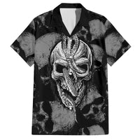 Skull Pattern Family Matching Off Shoulder Long Sleeve Dress and Hawaiian Shirt I'm Never Alone - My Demon Are With Me 24/7 - Wonder Print Shop